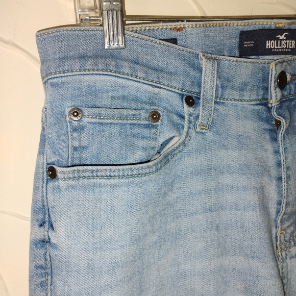 Men's Hollister Skinny Jeans Light Wash Stretchy Denim Plain Style Abercrombie - Picture 4 of 14
